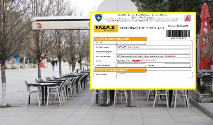 Kjo është çertifikata që duhet ta përdorin bizneset që u rihapën sot