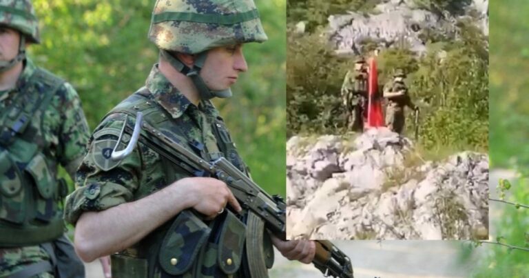 Ushtria serbe heq flamurin shqiptar nga zona e piknikut sipër Gazivodës (VIDEO)