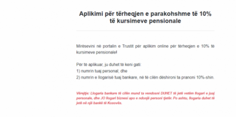 Hyn në funksion edhe ueb-faqja tjetër e Trustit për tërheqjen e 10 përqindëshit