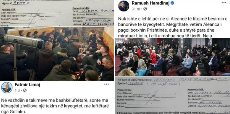 AAK’ja dhe Nisma dënohen me nga 2.000 euro për shkelje të masave anti-Covid