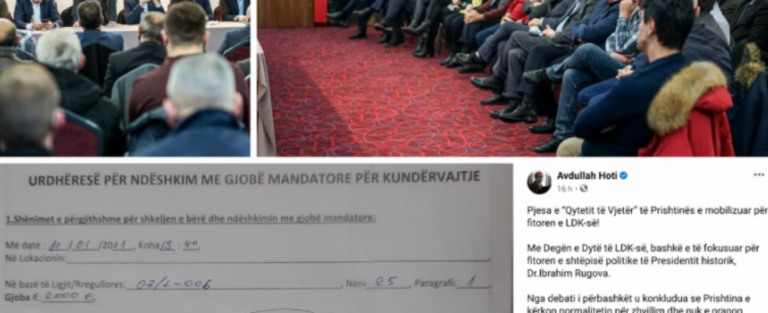 Inspektorati dënon LDK-në me 2000 euro për tubim