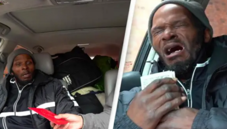 24-vjeçari ia dhuron 17 mijë dollarë, i pastrehu shpërthen në lot