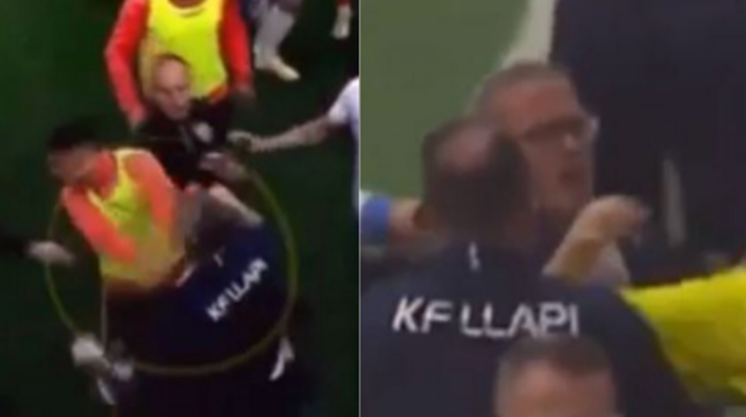 Momenti kur trajneri i Llapit godet me grusht lojtarin e Ballkanit