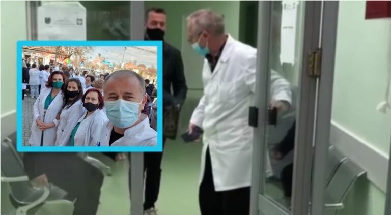 ‘Nuk lëvizim nga kërkesa jonë’: Mjekët në Podujevë protestojnë deri në lirim e mjekut që u arrestua dje