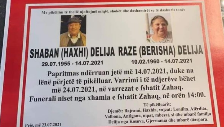 Varroset çifti kosovar që humbën jetën gjatë përmbytjeve në Gjermani