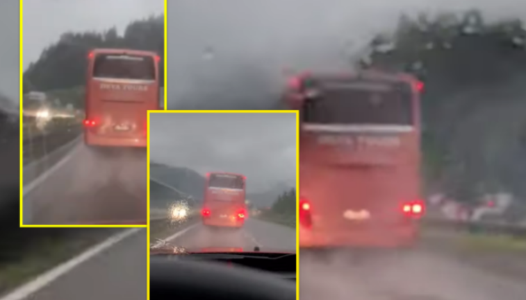 Shoferi i Deva Tours vozit autobusin deri në 120 km/h në Austri, nuk sinjalizon për ndërrim të korsisë