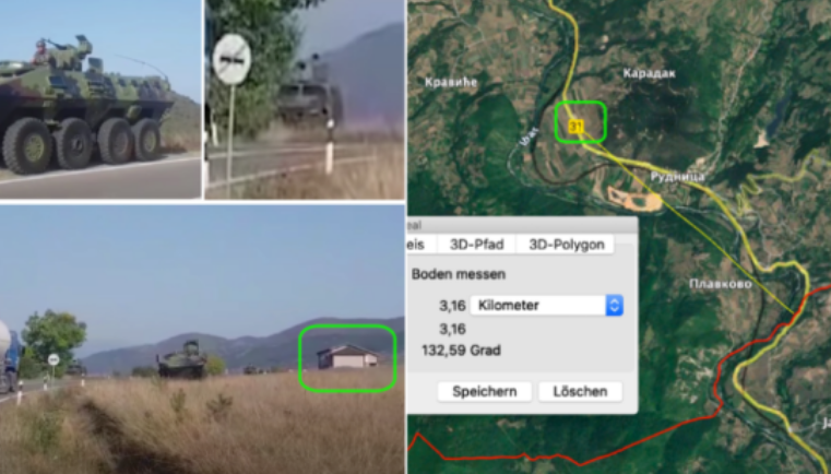 Gazetari i BILD-it publikon hartën: Ja sa afër Jarinjës janë vendosur autoblindat serbe