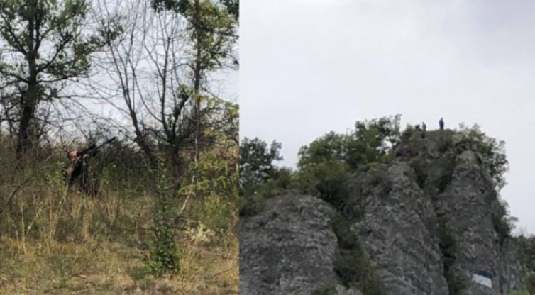 Serbët mblidhen në male lart, snajperisti i policisë i vëzhgon nga poshtë