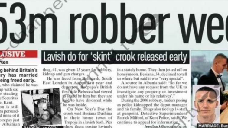 Si në filma: Grabiti 53 milionë paund, shqiptari martohet duke bërë dasmë luksoze