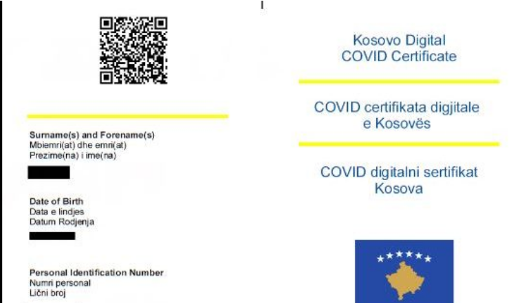 Këto janë dy shtetet e vetme që zyrtarisht njohin certifikatën digjitale të vaksinimit të Kosovës