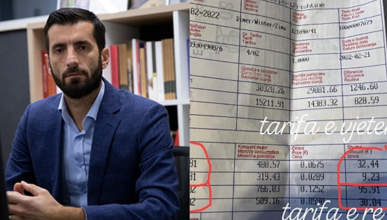 Arton Demhasaj publikon faturën e rrymës: Përveç rritjes së tarifës, qenkan rritë edhe dallaveret