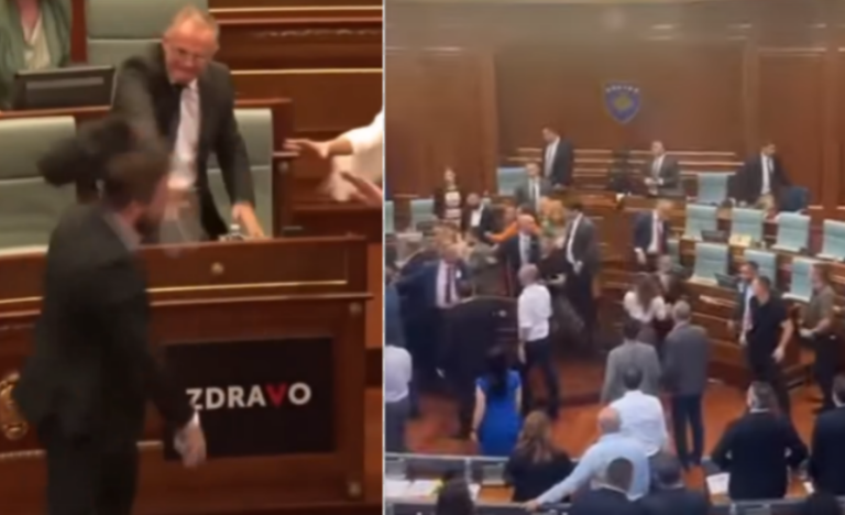 Mërgim Lushtaku e gjuajti me ujë Kurtin, Besnik Bislimi ia ktheu me shishe – si filloi përleshja në Kuvendin e Kosovës