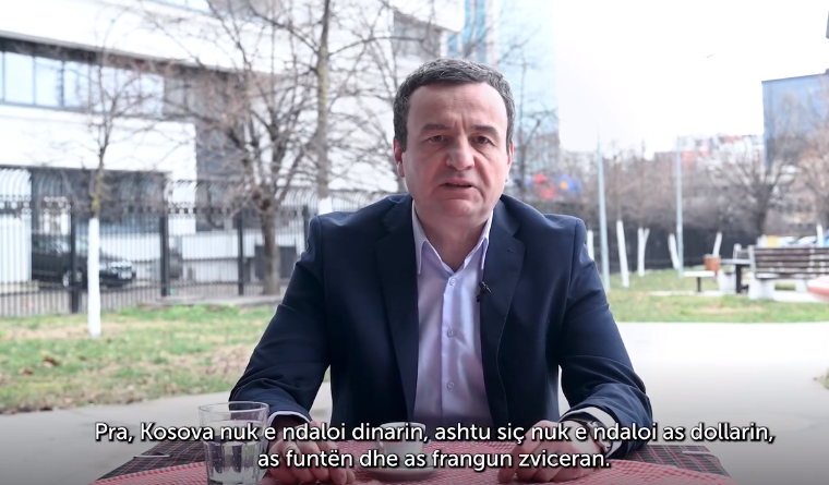 Kurti në serbisht: Kosova nuk e ndaloi dinarin, paratë s’mund të kalojnë kufirin me thasë