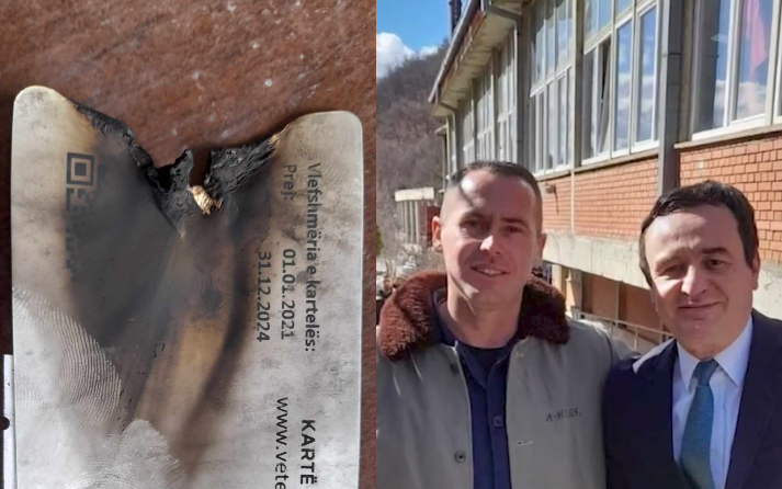 Aktivisti i VV-së nga Mitrovica djeg kartelën e anëtarësimit për 1 Maj: Jam i zhgënjyer