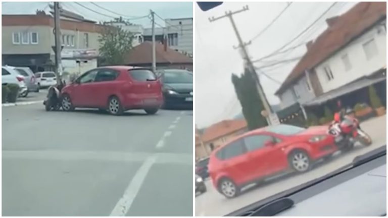 Aksident trafiku në Mitrovicë, vetura godet një motoçiklist